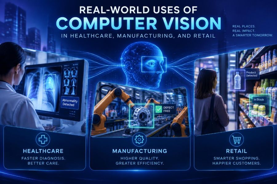 🤖 Real-World Uses of Computer Vision in Healthcare, Manufacturing, and Retail