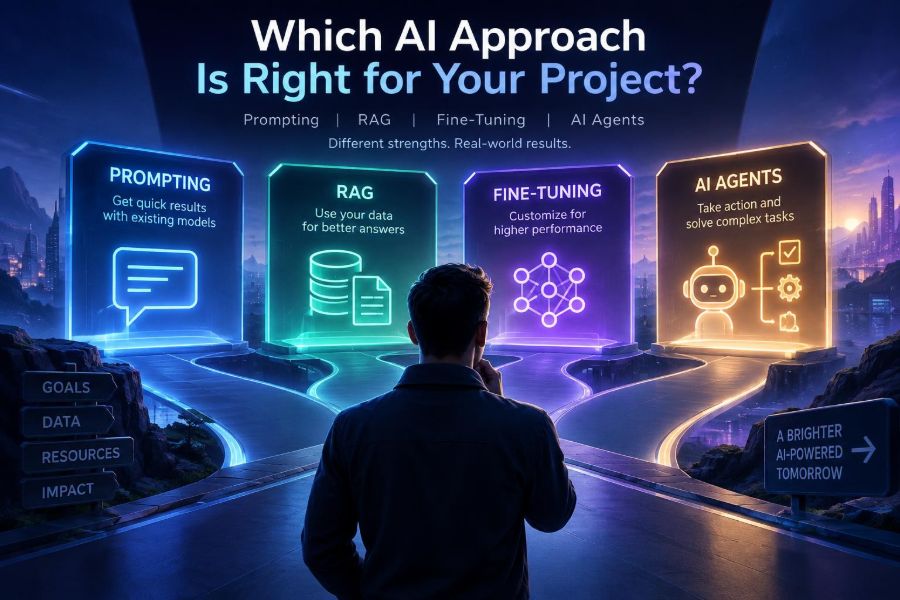 🤖 How to Choose Between Prompting, RAG, Fine-Tuning, and AI Agents for a Real Project