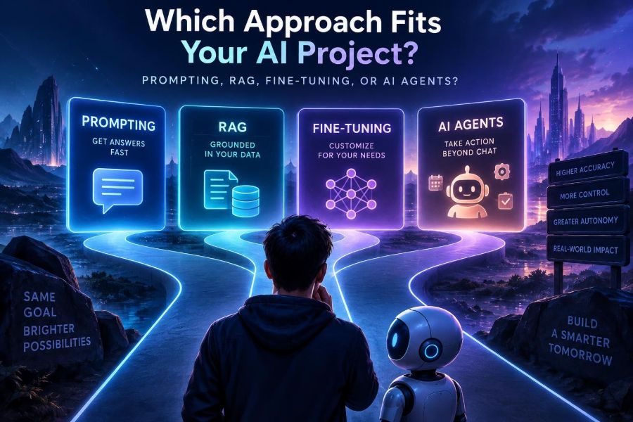π€ Which Approach Fits Your AI Project: Prompting, RAG, Fine-Tuning, or AI Agents?