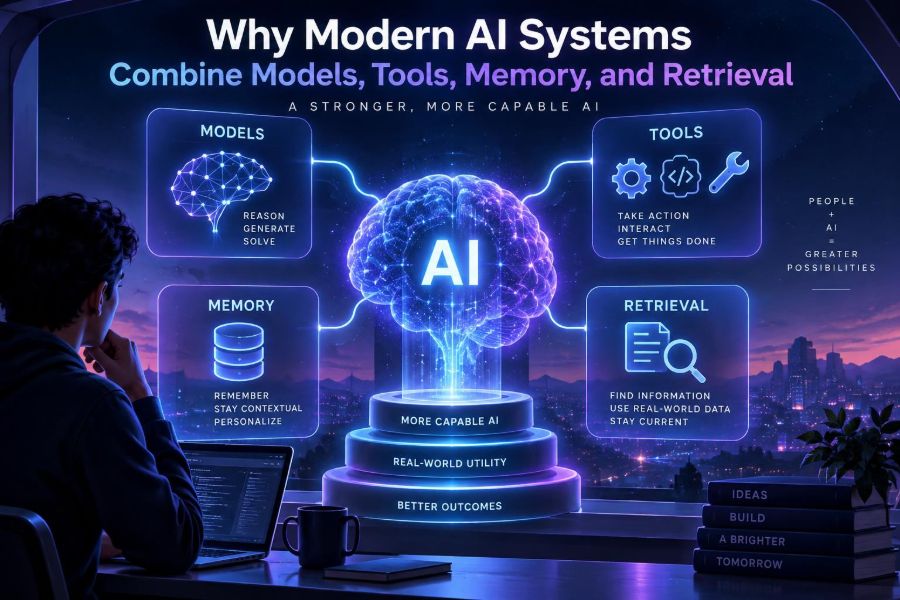 🤖 Why Modern AI Systems Combine Models, Tools, Memory, and Retrieval